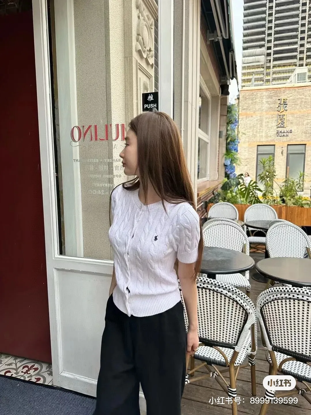 🅿️138 L19#Ralph Lauren•New cardigan embroidered short-sleeved sweater ✅✅✅Ready stock Focus on quality Feel free to compare Size: S M L